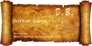 Duffek Barna névjegykártya