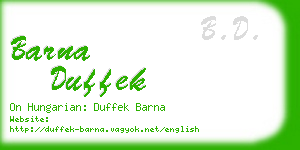 barna duffek business card